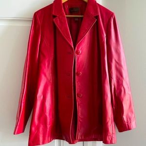 Red leather Daniel jacket